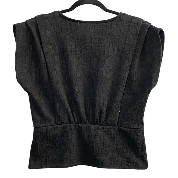 MAEVE Women Sera Pleated Top Size M Black Sleeveless Casual Office Neutral 10-5 - Picture 2 of 9